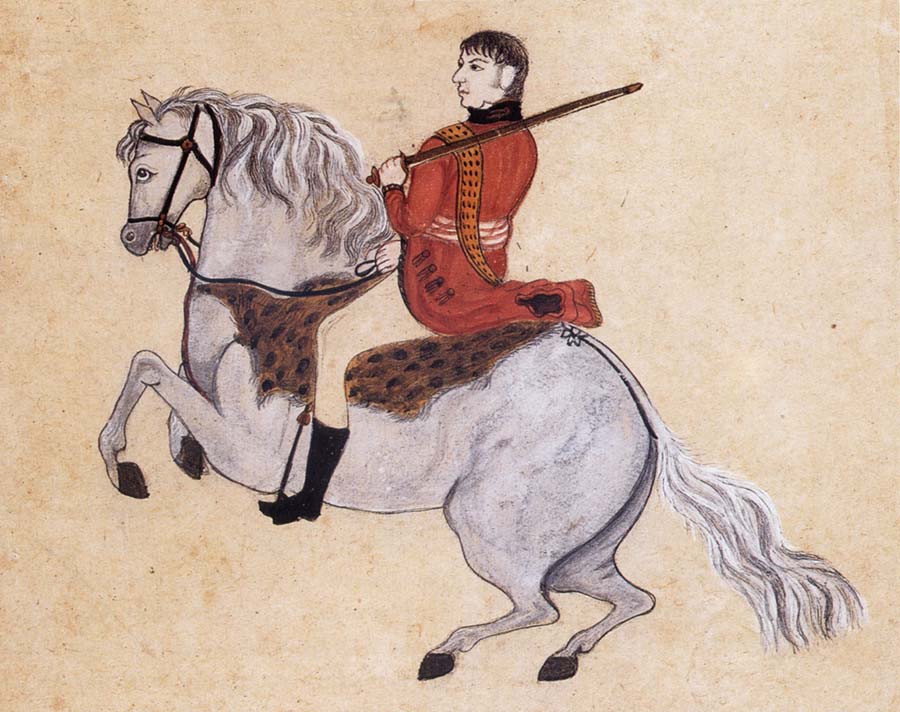 unknow artist Colonel James Skinner on a Prancing Horse